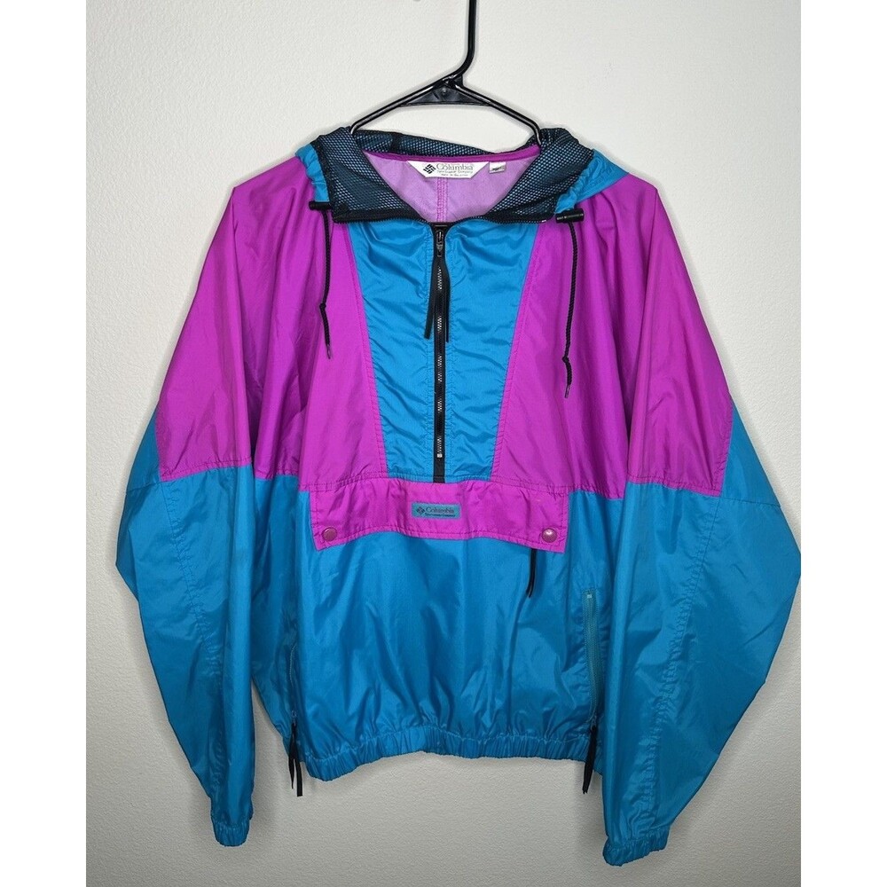 Vintage 90s Columbia Sportswear Mens Size Medium Colorblock Nylon Windbreaker